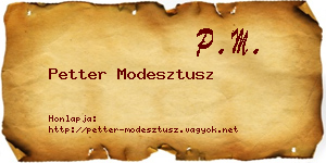 Petter Modesztusz névjegykártya